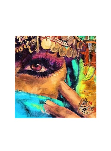 Arabian Women Mdf Wall Art Multicolour 30x30cm