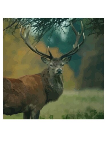 Deer Themed Wall Art Green/Brown 30x30cm