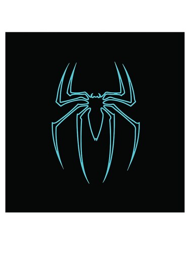 Spider Man Logo Themed Wall Art Black/Blue 30x30cm
