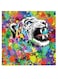 Tiger Colourful Themed Wall Art Blue/White/Orange 30x30cm