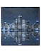Cityscape Themed Decorative Wall Art Blue/Black 30x30cm