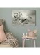 White Horses Printed Wall Art Grey 40x60cm