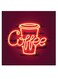 Coffee By Neon Themed Wall Art Red/Yellow 30x30cm