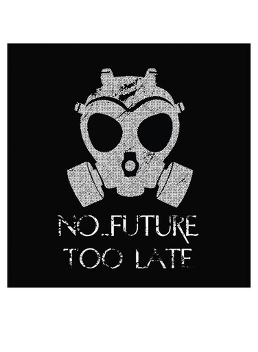 No Future Themed Wall Art Black/Grey 30x30cm