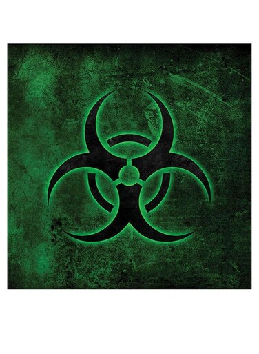 Biohazard Themed Printed MDF Wall Art Green/Black 30x30cm