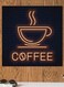 Coffee By Neon Themed Wall Art Black/Yellow 30x30cm