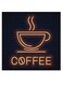 Coffee By Neon Themed Wall Art Black/Yellow 30x30cm