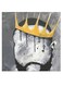 King Themed Wall Art Grey/Yellow/Black 30x30cm