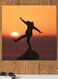 Sunset Themed Printed MDF Wall Art Orange/Black/Brown 30x30cm