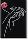 Hands Printed Wall Art Black/White/Red 40x60cm