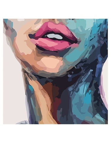 Printed Wall Art Blue/Brown/Pink 30x30cm