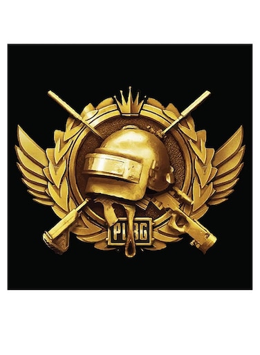 PUBG Game Themed Wall Art Black/Gold 30x30cm