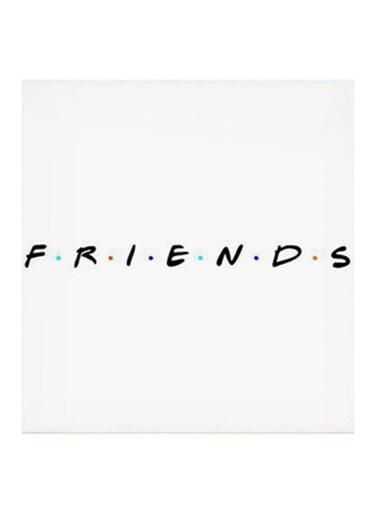 Friends MDF Wall Art Painting White/Black 30x30centimeter