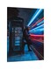 Time Laps On Metro Night Printed Framed Canvas Wall Art Blue/Red/White 60x80centimeter