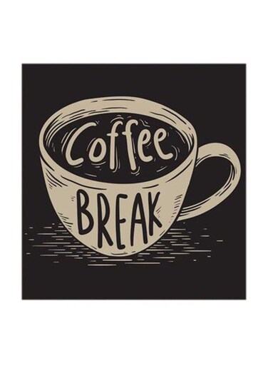 Coffee Break MDF Wall Art Multicolour 30x30centimeter