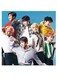 BTS Squad Themed Printed MDF Wall Art Blue/White/Beige 30x30cm