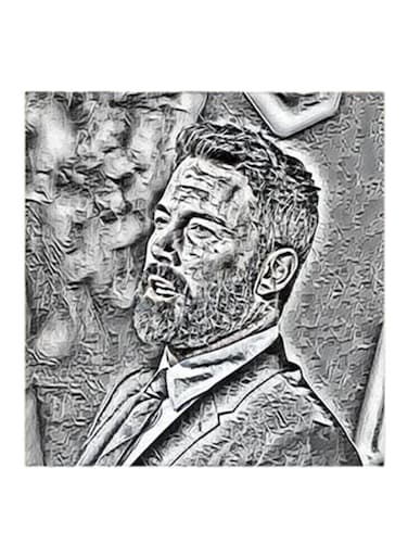Ben Affleck MDF Wall Art Grey 30x0.5x30cm