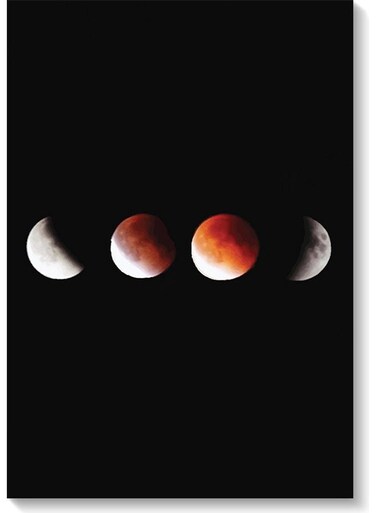Moon Phases Themed Wall Art Painting Black/White/Red 40x60cm