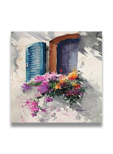 Decorative MDF Wall Art Painting Multicolour 30 x 30cm