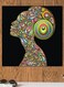 Printed MDF Wall Art Black/Green/Blue 30x30cm
