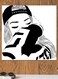 Girl Printed Wall Art White/Black 30x30cm