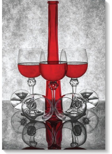 Decorative Wall Art Painting Red/Grey 40 x 60cm