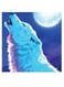 Wolf Printed Wall Art Blue/White 30x30cm