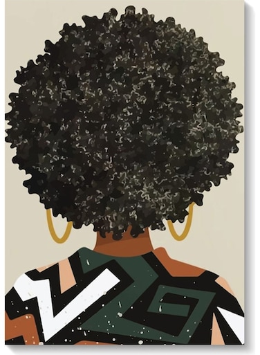 African Woman Wall Art Painting Multicolour 40x60cm
