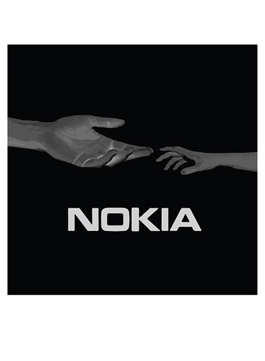 Nokia Logo Themed Wall Art Black/Grey/White 30x30cm