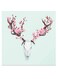 Deer&rsquo;s Skull Themed Wall Art Blue/Pink/White 30x30cm