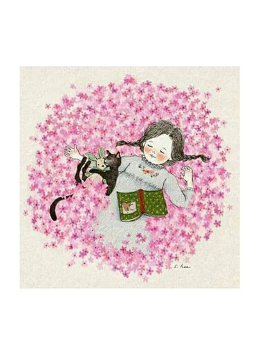 Girl Among The Roses Mdf Wall Art Multicolour 30x30cm