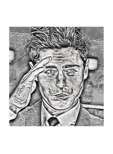 Zac Efron MDF Wall Art Multicolour 30x30cm