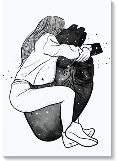 Hug Heart Wall Art Multicolour 40x60cm
