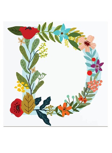 Alphabet D Themed Wall Art Red/Blue/Yellow 30x30cm