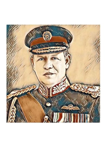 King Abdullah Of Jordan MDF Wall Art Multicolour 30x30centimeter