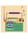 Radio Themed Wall Art Yellow/Green/Beige 30x30cm