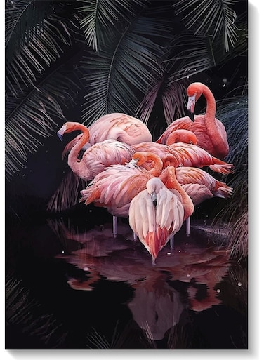 Love Flamingo Wall Art Multicolour 40x60cm