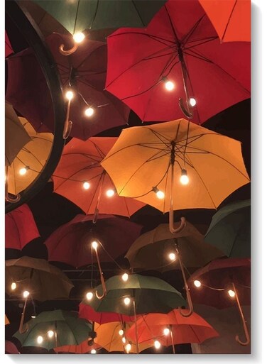 Umbrellas Wall Art Multicolour 40x60cm