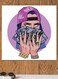 Money Themed Wall Art Purple/Blue/Yellow 30x30cm