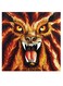 Dragon Themed Wall Art Brown/White 30x30cm