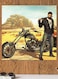 Biker Themed Wall Art Yellow/Beige/Black 30x30cm