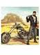Biker Themed Wall Art Yellow/Beige/Black 30x30cm