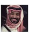 Prince Mohammad Bin Salman Themed Wall Art Beige/White/Red 30x30cm