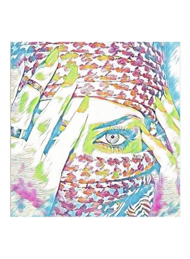 Arabian Women MDF Wall Art Multicolour