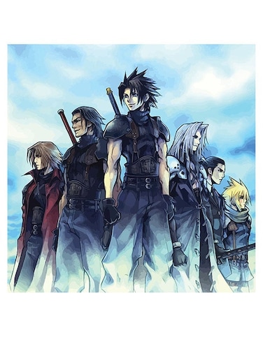 Final Fantasy Themed Wall Art Blue/Black/White 30x30cm