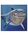 Shark Themed Wall Art Blue/Grey/Black 30x30cm