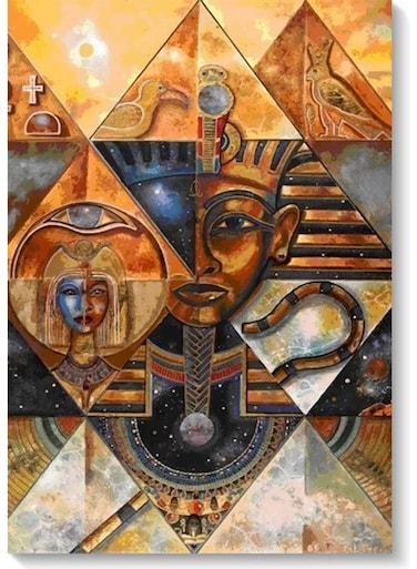 Egyptian Inscriptions Themed Wall Art Painting Multicolour 40x60cm