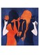 Woman Themed Wall Art Blue/Orange 30x30cm
