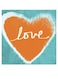 Love Themed Wall Art Blue/Orange/White 30x30cm