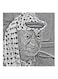 Yasser Arafat MDF Wall Art Grey/Black